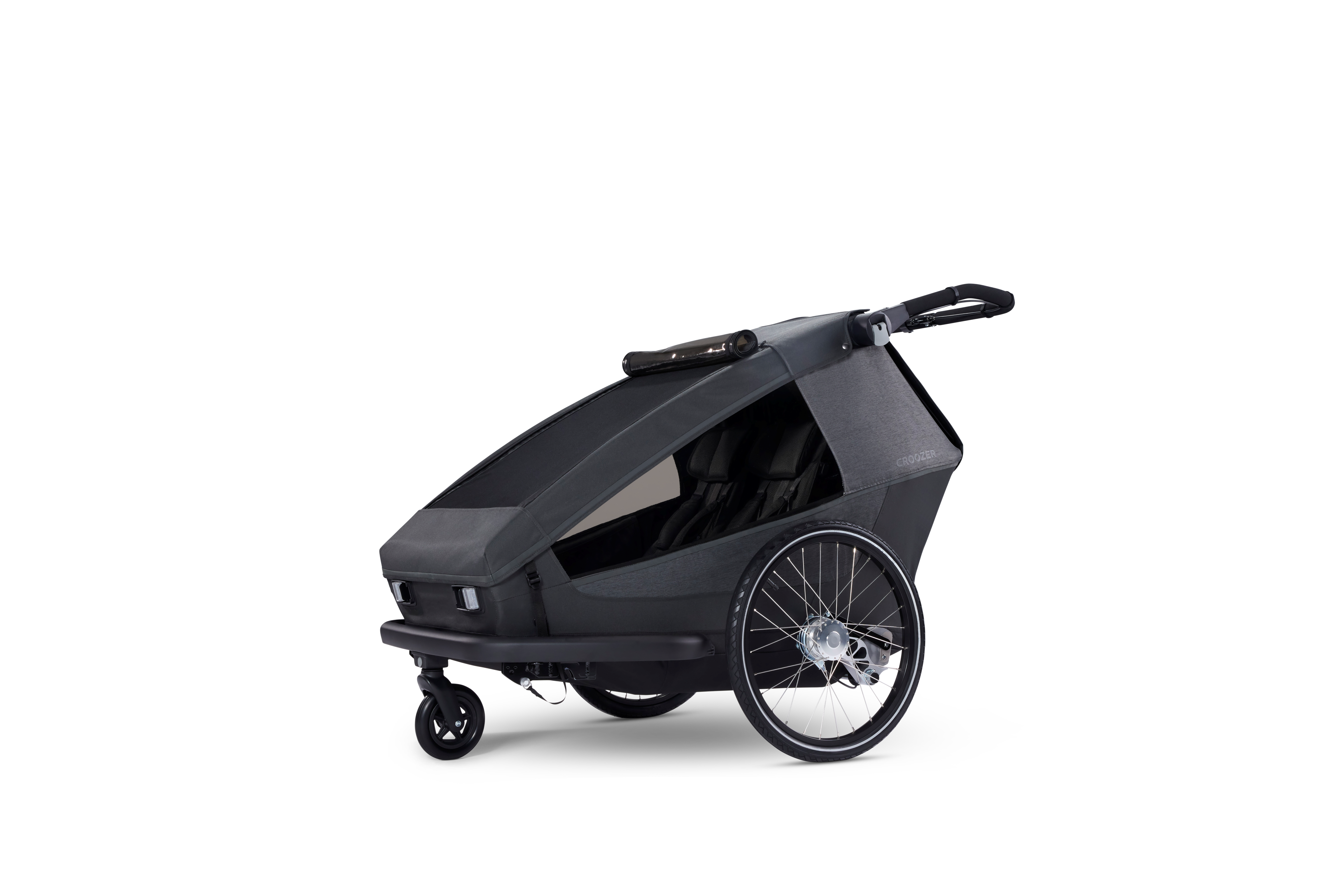 Croozer Yuuna 2 Modularer Fahrradanhänger – Kid, Dog & Cargo – Moonlight Black