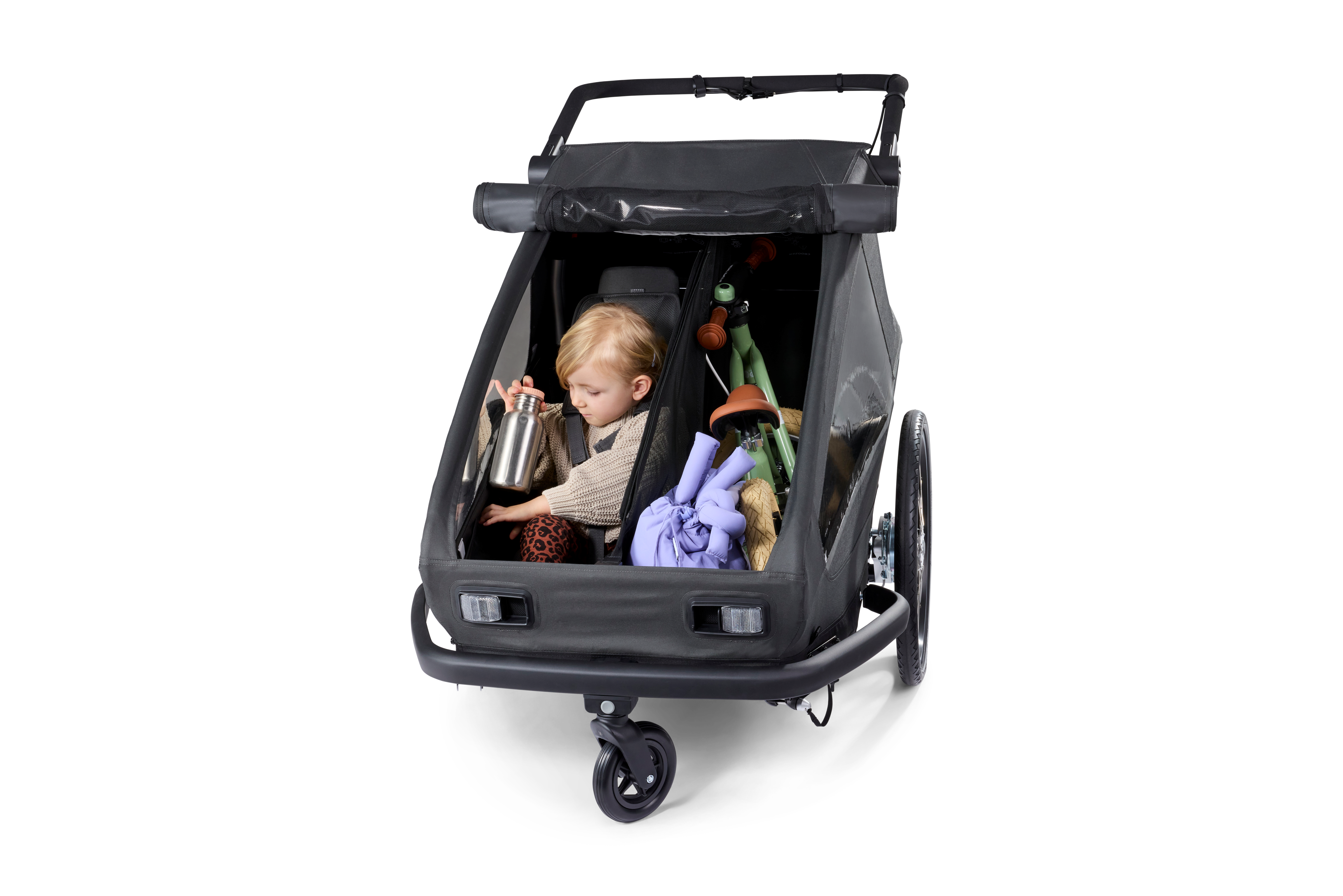 Croozer Yuuna 2 Modularer Fahrradanhänger – Kid, Dog & Cargo – Moonlight Black