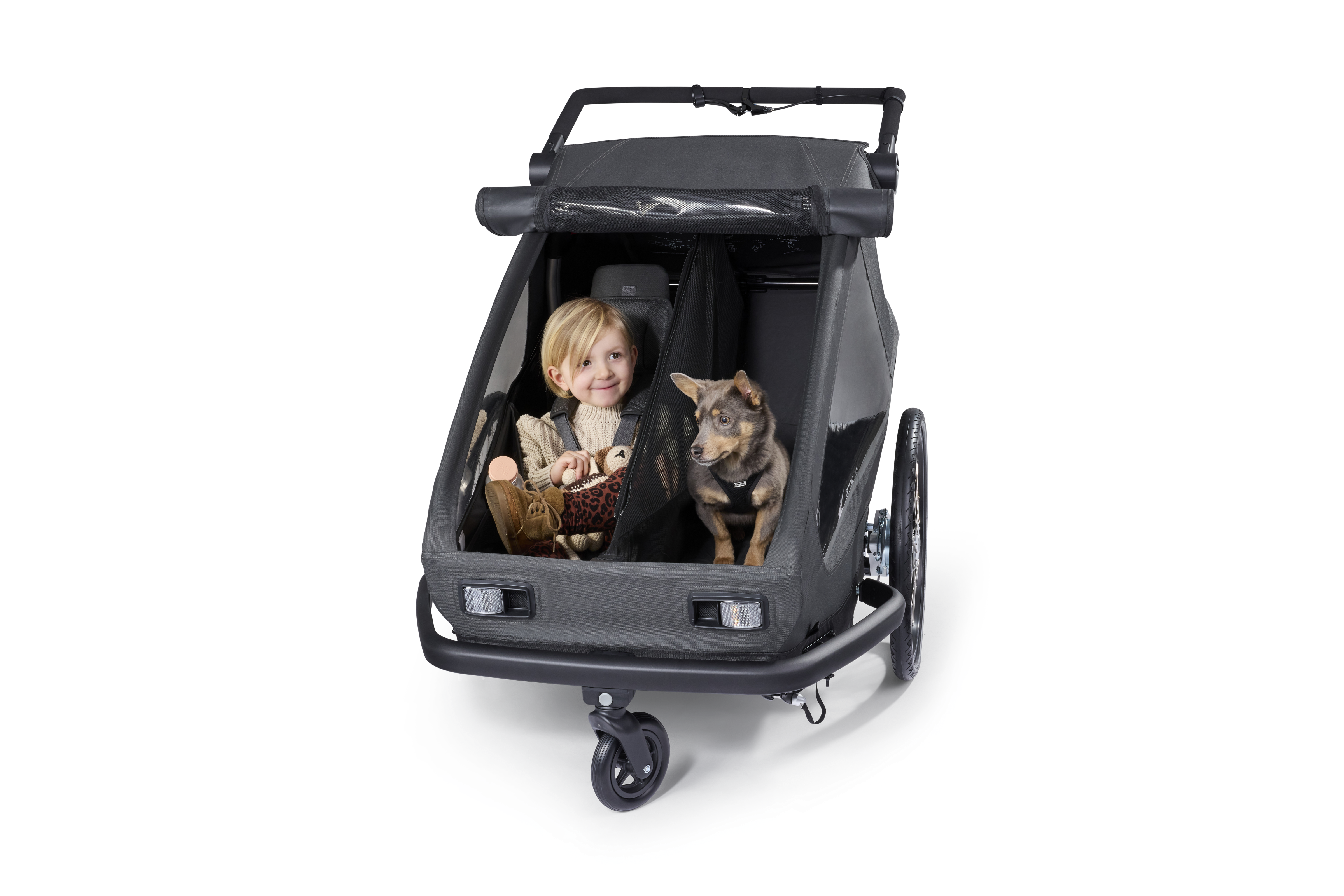 Croozer Yuuna 2 Modularer Fahrradanhänger – Kid, Dog & Cargo – Moonlight Black