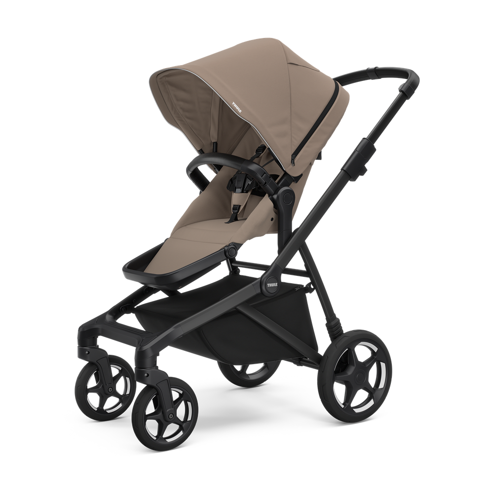 Thule Sleek 2 Wandelbarer Kinderwagen – Getöntes Taupe auf schwarz