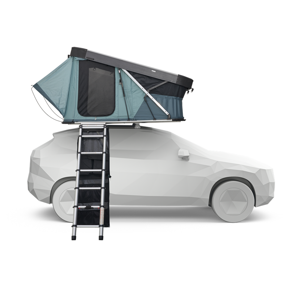 Thule Widesky Hartschalen-Dachzelt – Aerodynamisch, Schnellaufbau & Panoramafensterer Dunkelschiefer