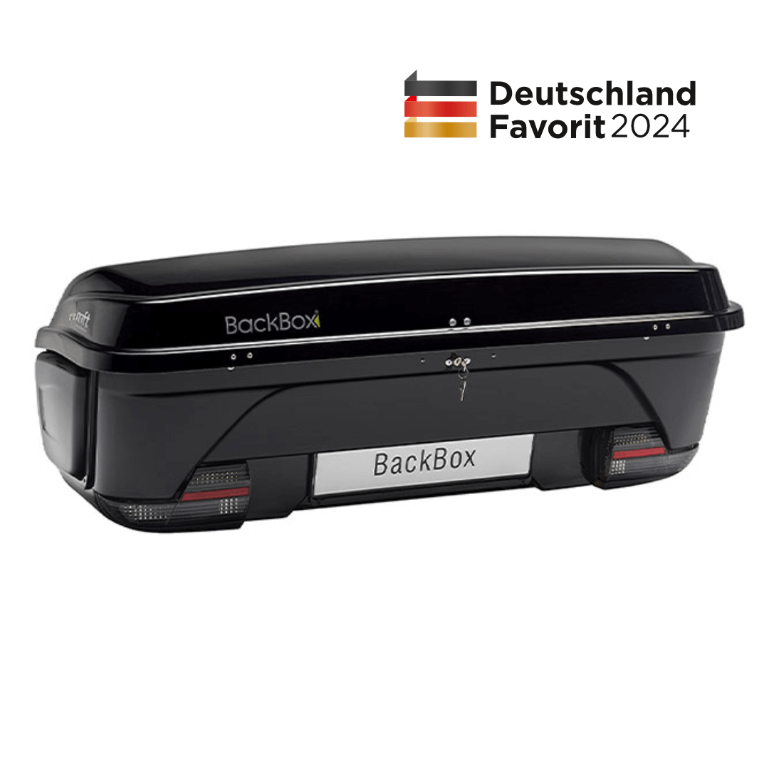 BackBox schwarz BackBox inkl. Einsatz klein (Breite = 154 cm) und 2 Zurrbändern zur Ladungssicherung