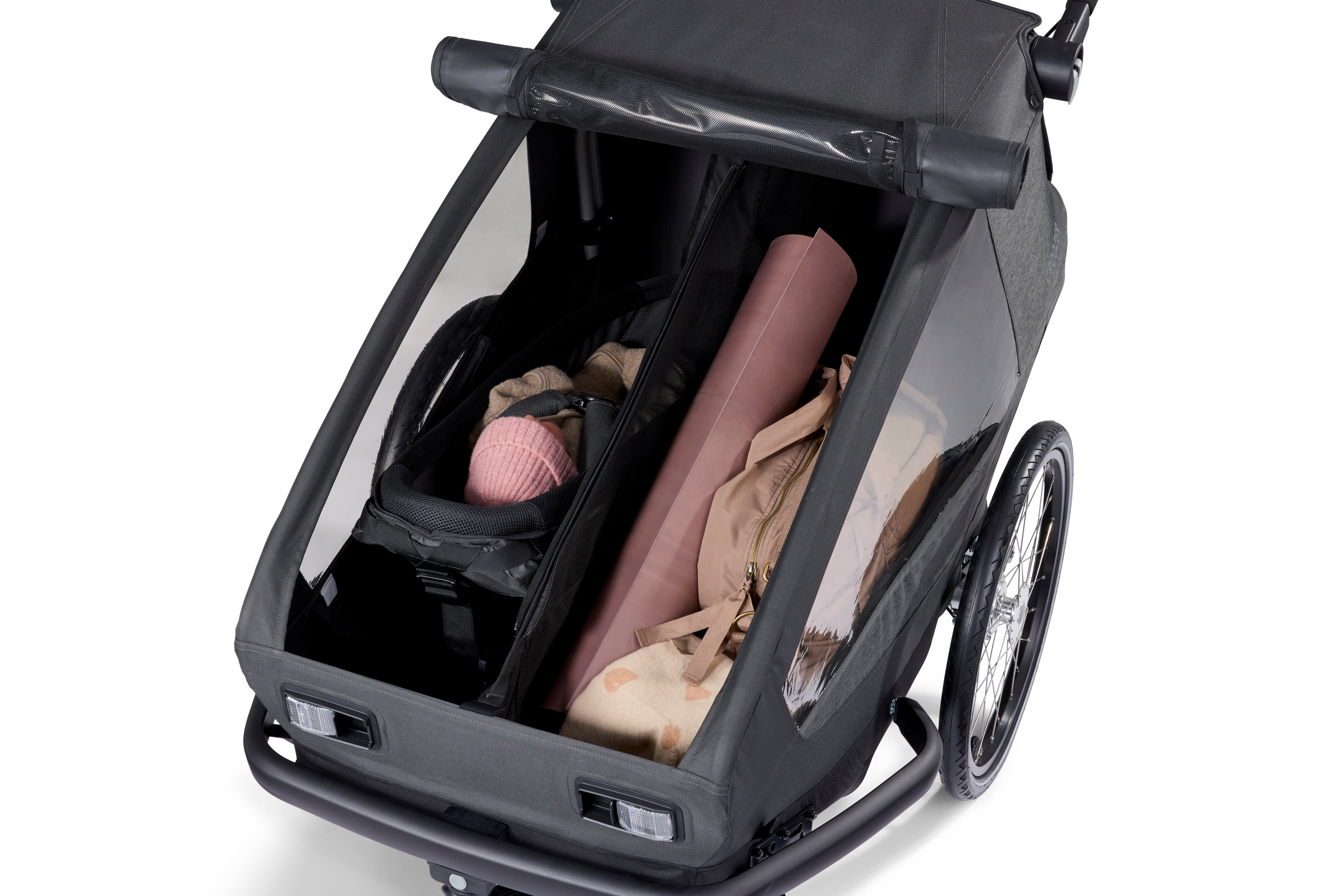 Croozer Yuuna 2 Modularer Fahrradanhänger – Kid, Dog & Cargo – Moonlight Black