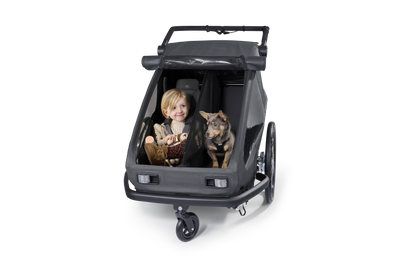 Croozer Yuuna 2 Modularer Fahrradanhänger – Kid, Dog & Cargo – Moonlight Black