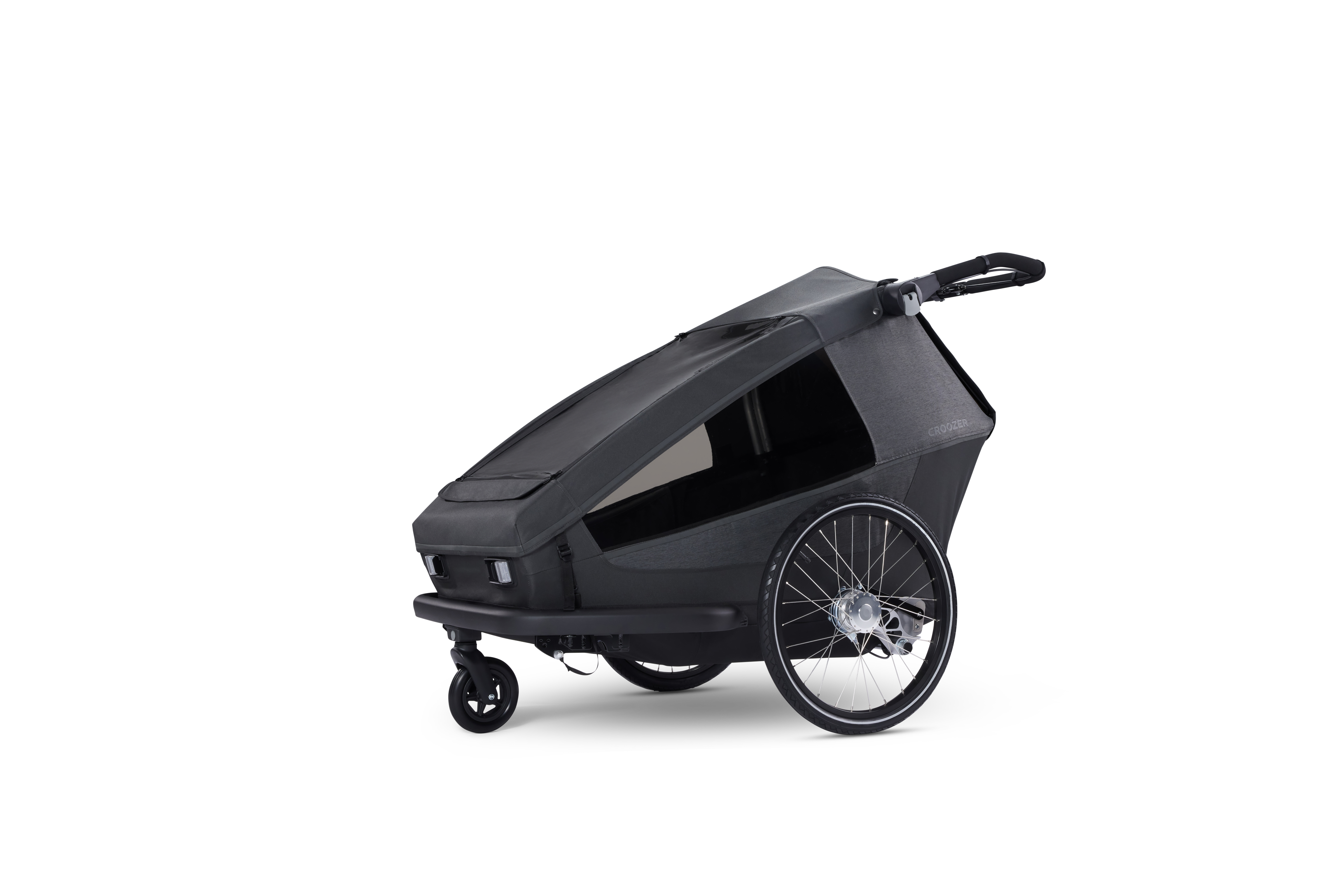 Croozer Yuuna 2 Modularer Fahrradanhänger – Kid, Dog & Cargo – Moonlight Black