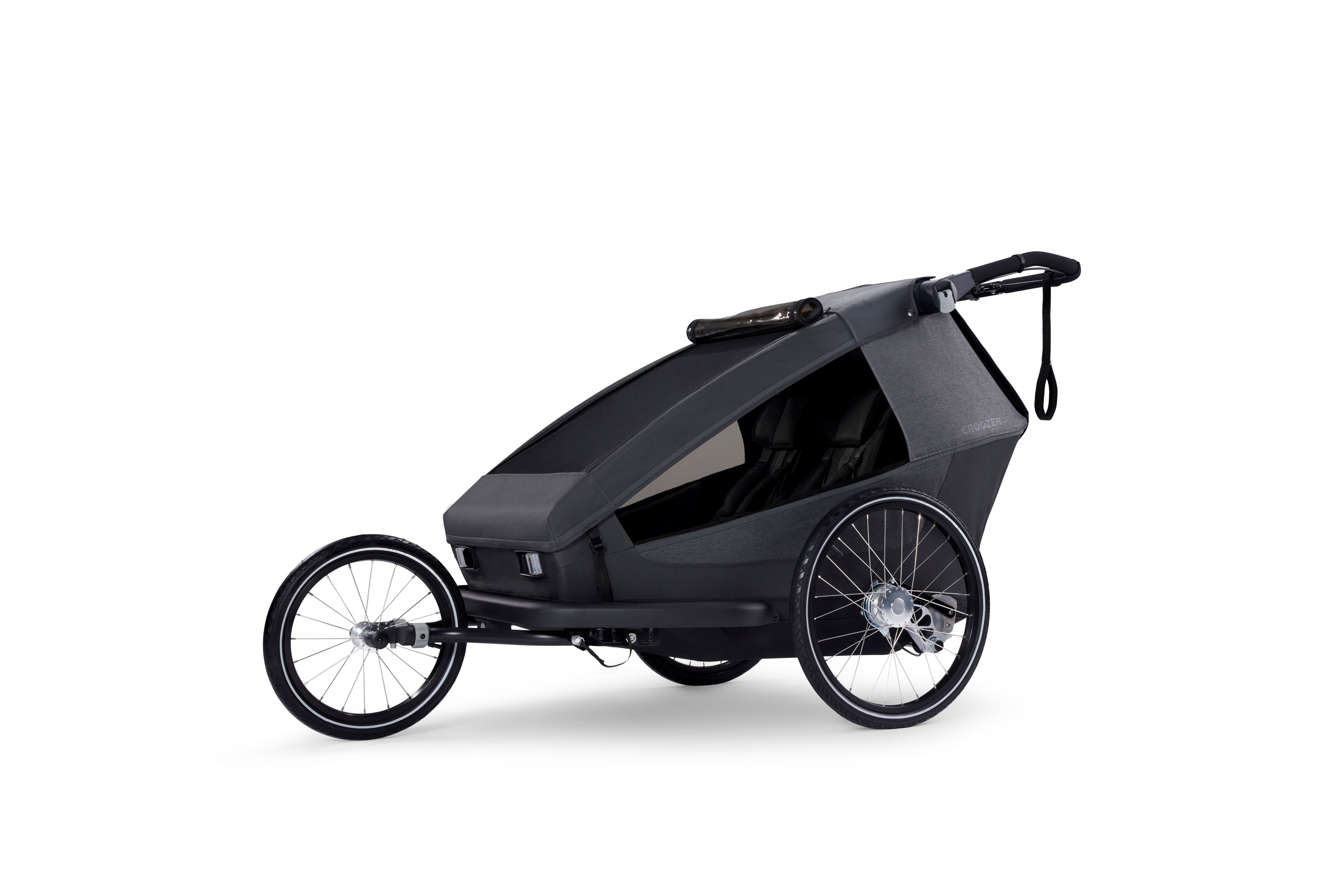 Croozer Yuuna 2 Modularer Fahrradanhänger – Kid, Dog & Cargo – Moonlight Black
