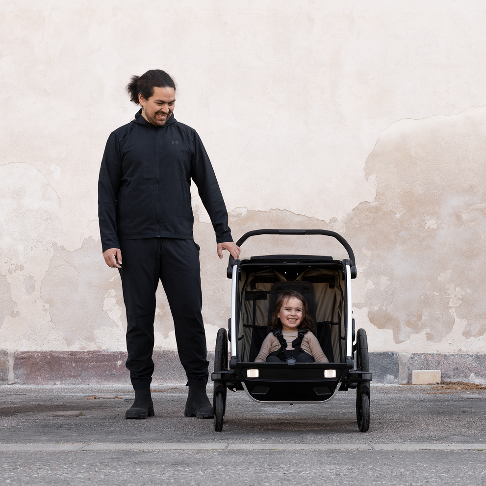 Thule Chariot Cross 2 mit Thule sun and wind tarp – single Faded Khaki