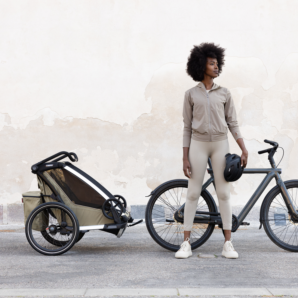 Thule Chariot Cross 2 Geschwisterwagen-Set für Kleinkinder – Faded Khaki