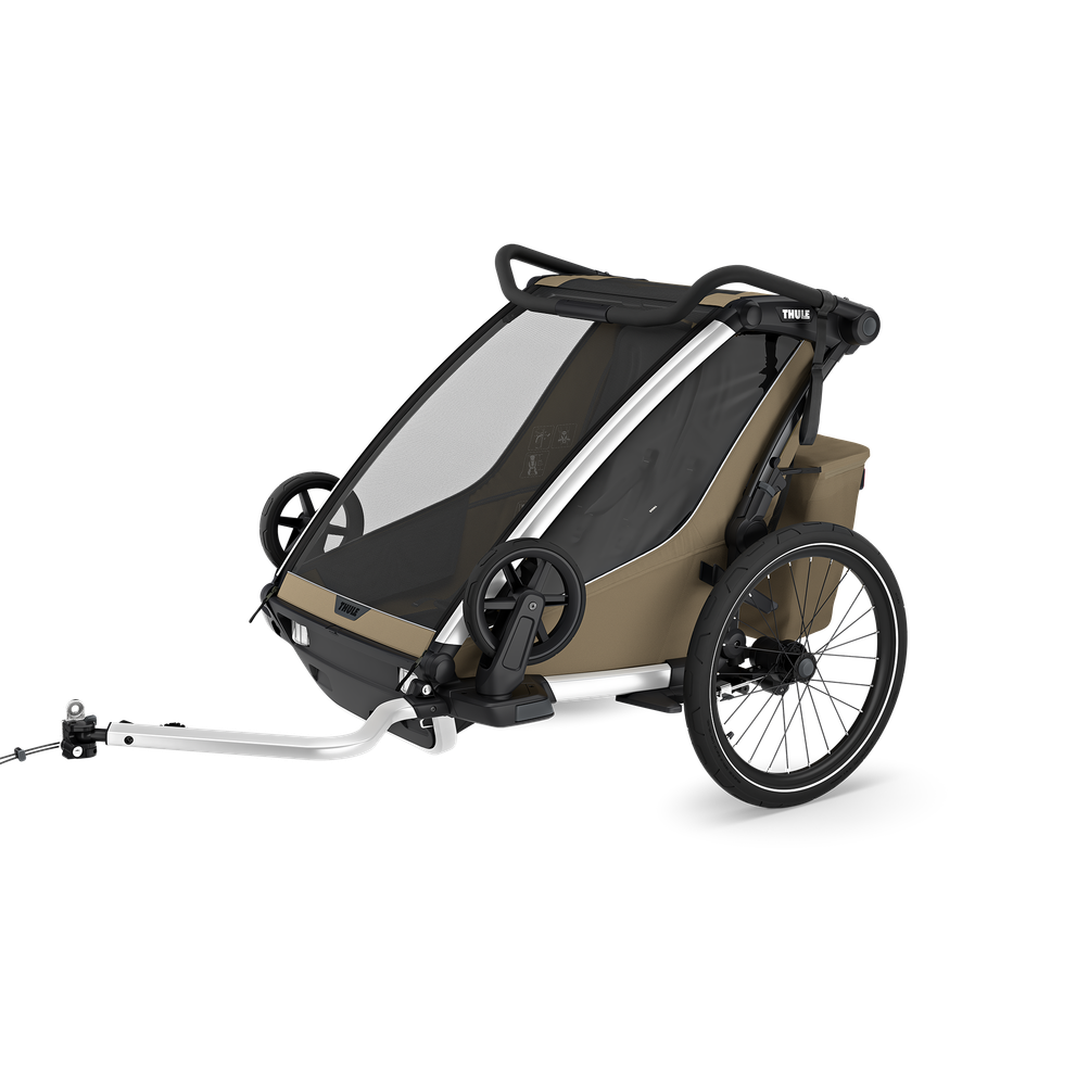 Chariot Cross 2 Khaki Doppel-Kinderanhänger kaufen – DerReiseausruester
