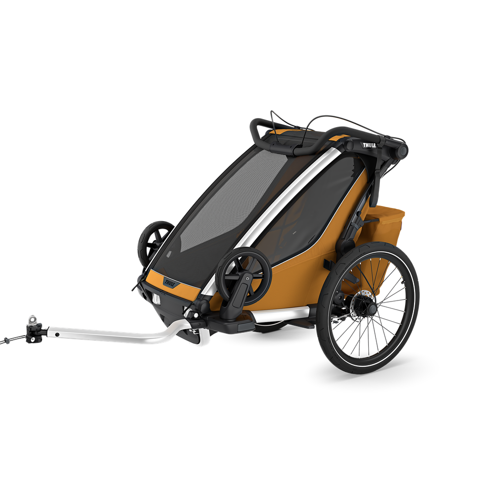 Thule Chariot Sport 2 mit Thule sun and wind tarp – single Natural Gold