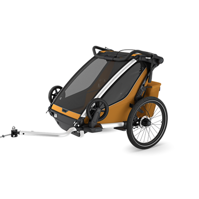Thule Chariot Sport 2 mit Thule sun and wind tarp – double Natural Gold