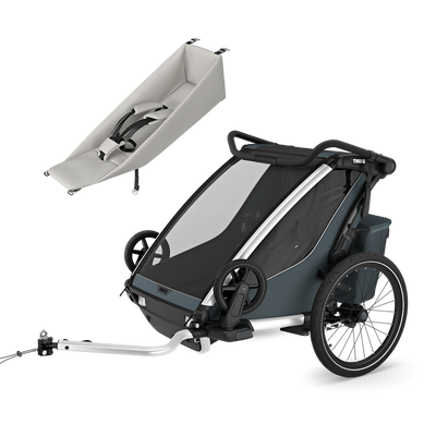 Thule Chariot Cross 2 Geschwisterwagen-Set für Kleinkinder – Dark Slate