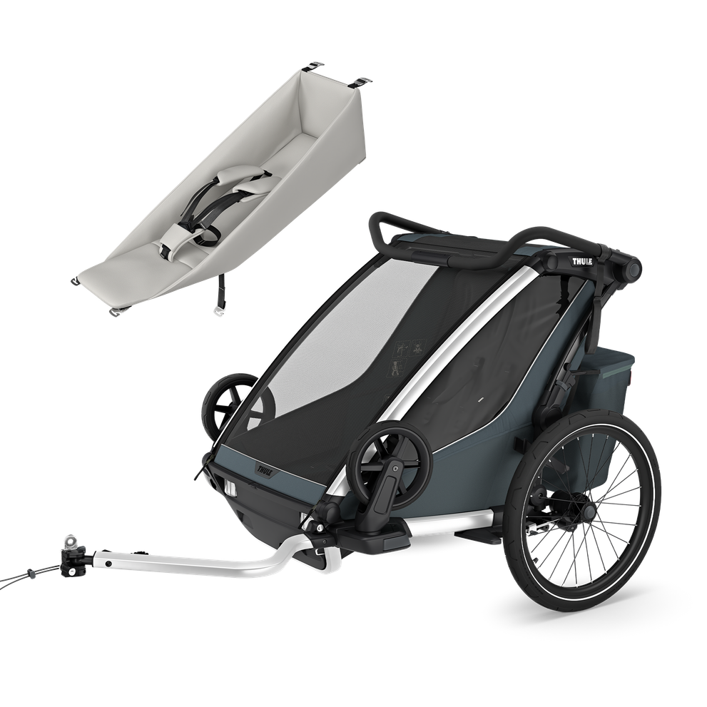 Thule Chariot Cross 2 Geschwisterwagen-Set für Kleinkinder – Dark Slate