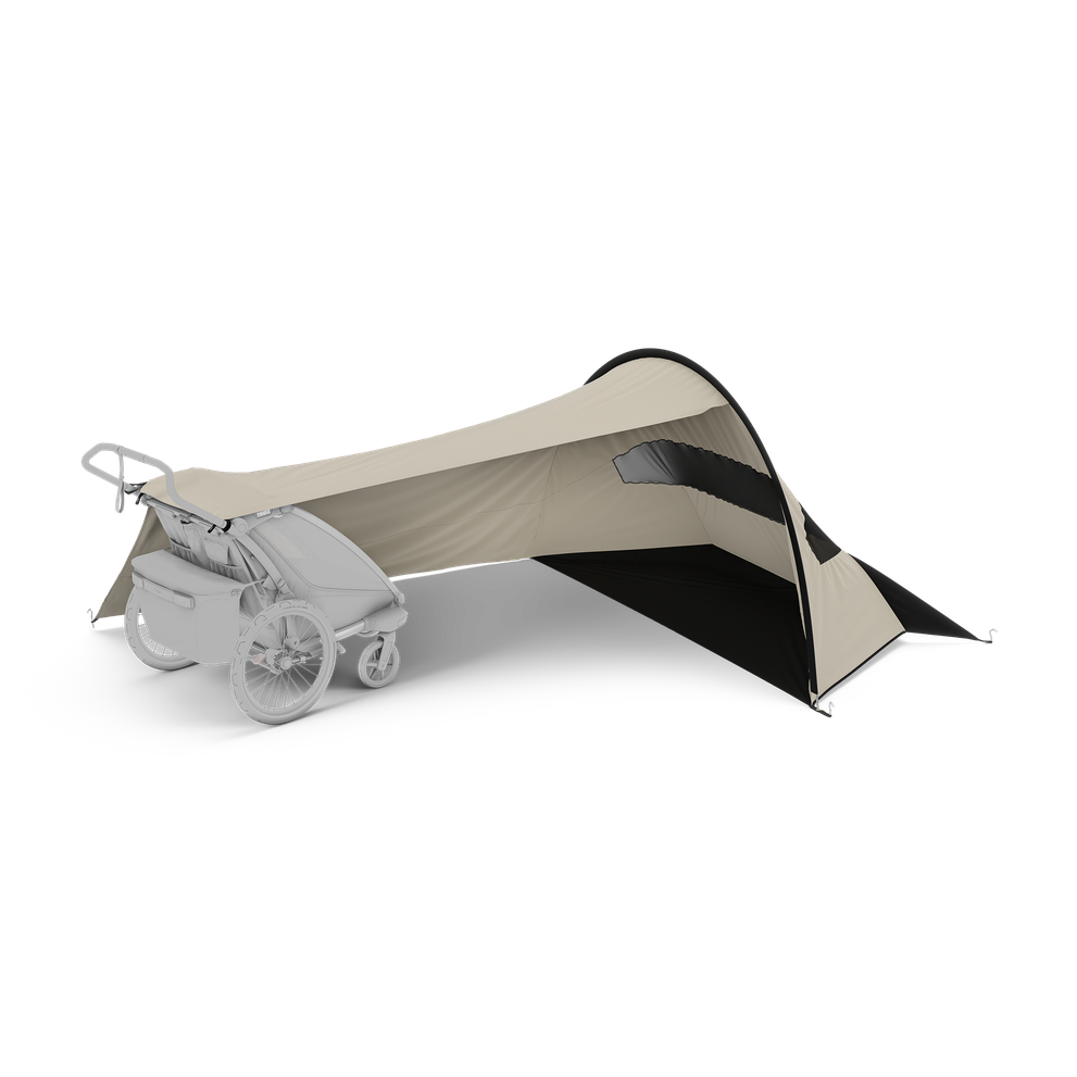 Thule Chariot Cross 2 mit Thule sun and wind tarp – double Faded Khaki