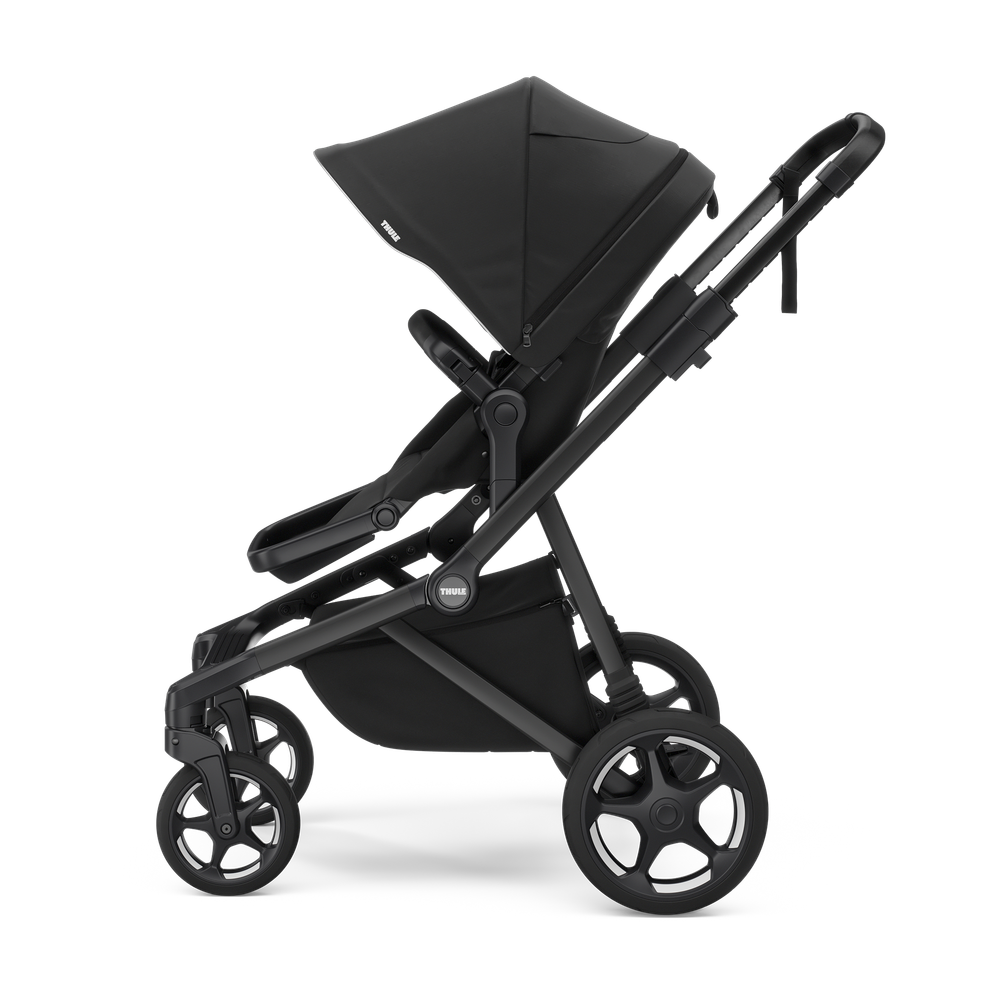 Thule Sleek 2 Wandelbarer Kinderwagen – Tiefschwarz (Midnight Black) – Mono & Geschwisterwagen
