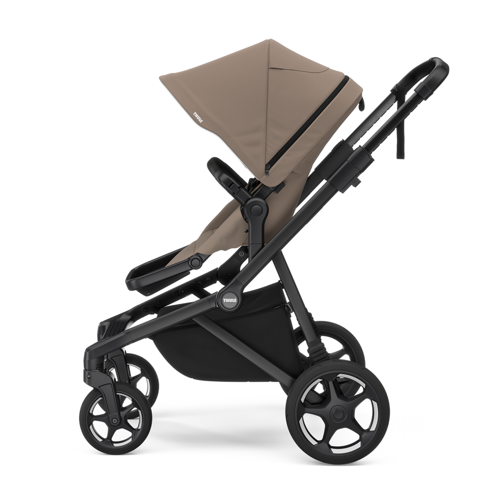 Thule Sleek 2 Wandelbarer Kinderwagen – Getöntes Taupe auf schwarz