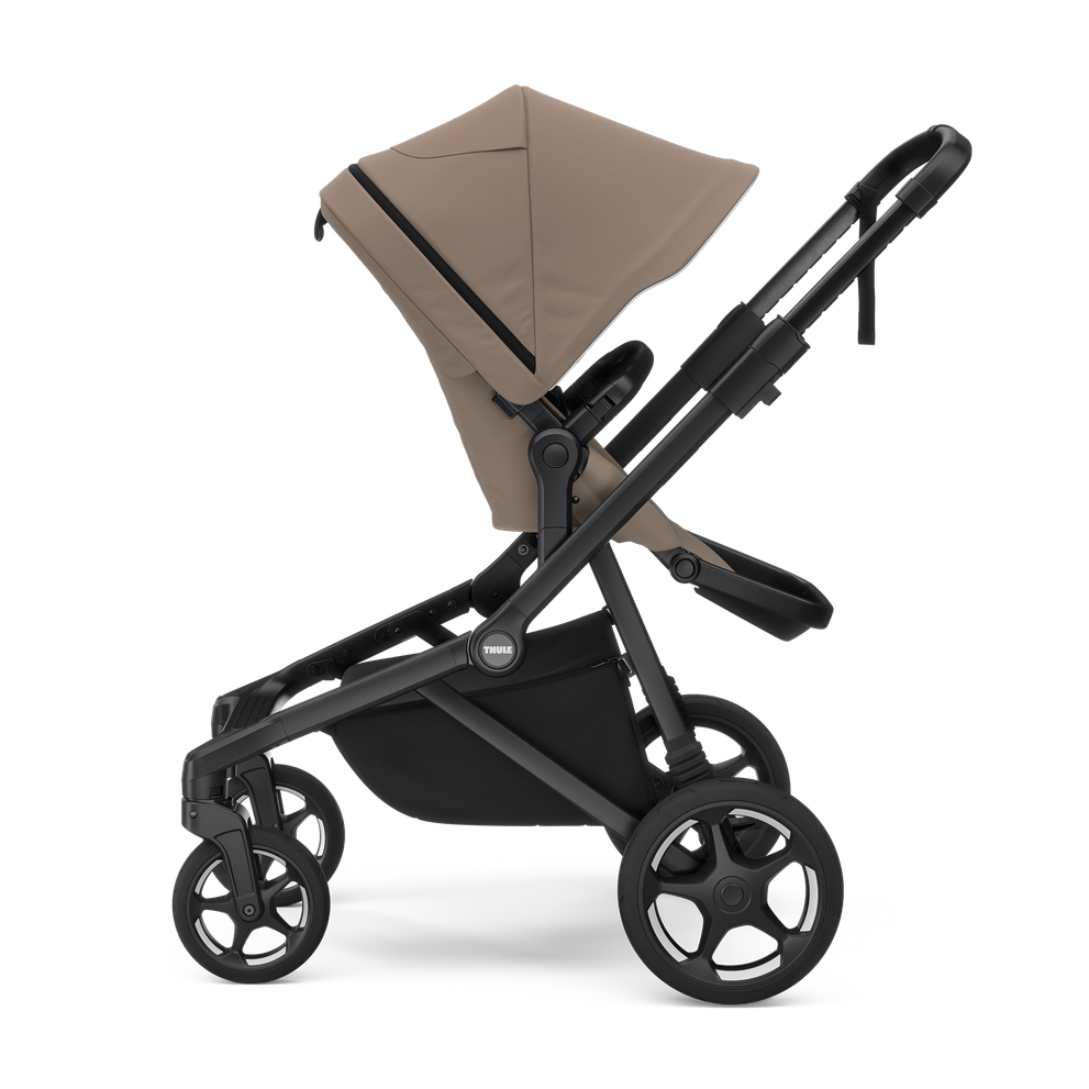 Thule Sleek 2 Wandelbarer Kinderwagen – Getöntes Taupe auf schwarz