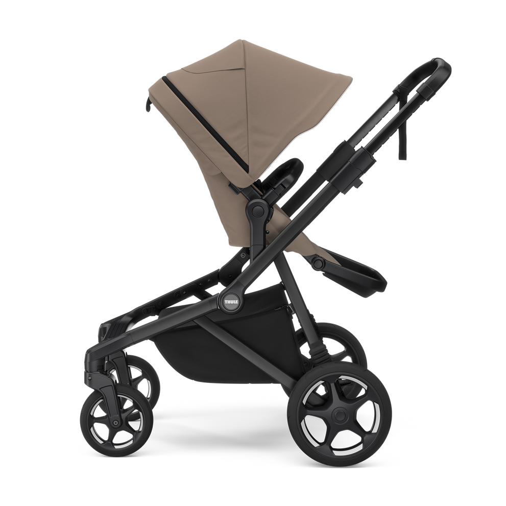 Thule Sleek 2 Kombikinderwagen Bundle – Getöntes Taupe – Inkl. Babywanne