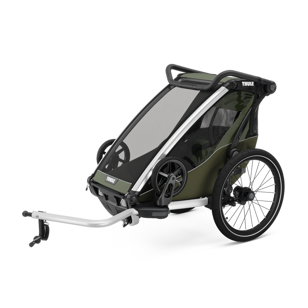 Thule Chariot Lite mit Thule sun and wind tarp – single vintage green