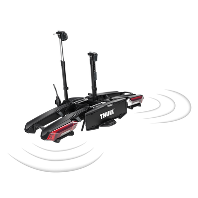 Thule Epos 2 ParkSecure – Faltbarer Anhängerkupplungs-Fahrradträger für 2 Bikes mit integrierten Parksensoren