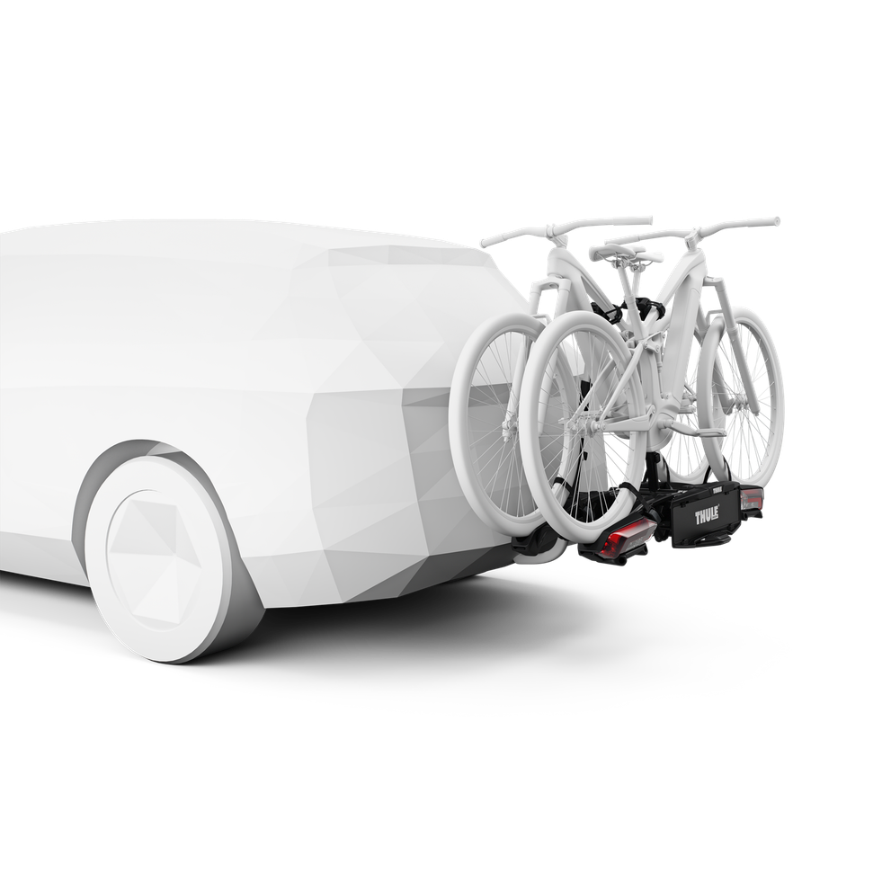 Thule Epos 2 ParkSecure – Faltbarer Anhängerkupplungs-Fahrradträger für 2 Bikes mit integrierten Parksensoren