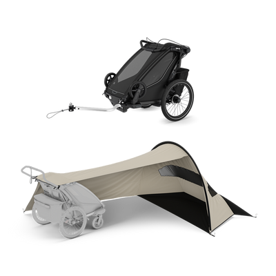 Thule Chariot Sport 2 mit Thule sun and wind tarp – single Black