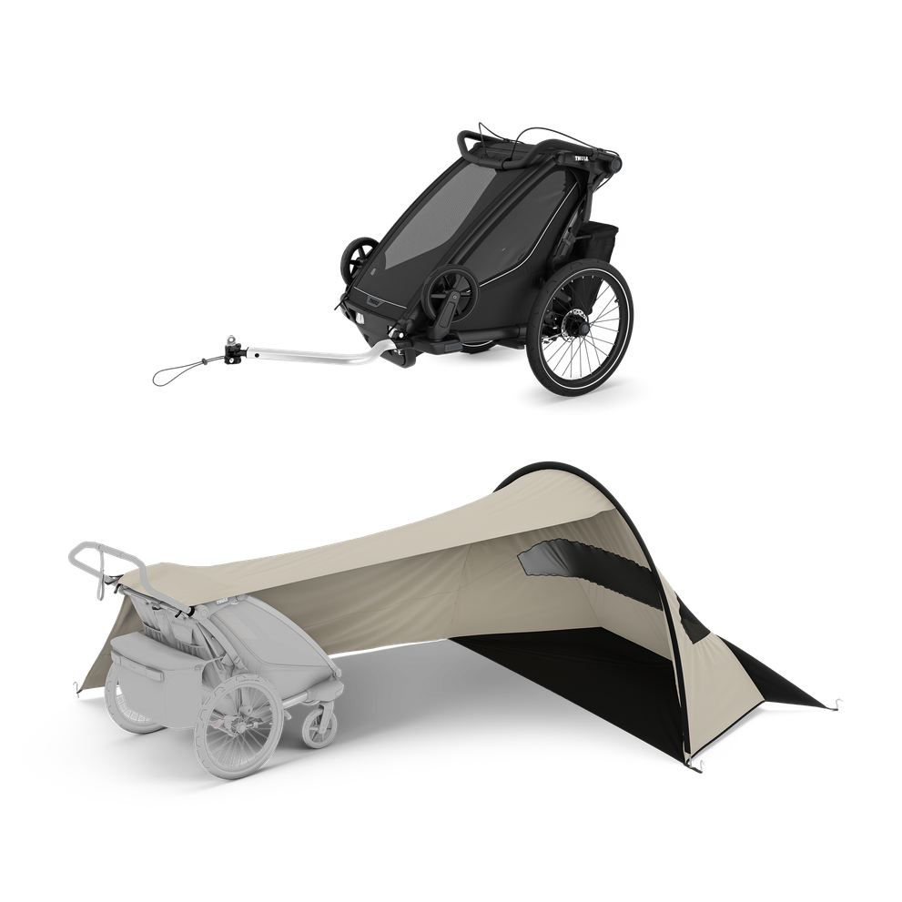 Thule Chariot Sport 2 mit Thule sun and wind tarp – single Black