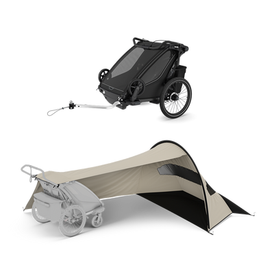Thule Chariot Sport 2 mit Thule sun and wind tarp – double Black