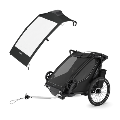 Thule Chariot Sport 2 double with Thule Chariot air purifier cover – Black