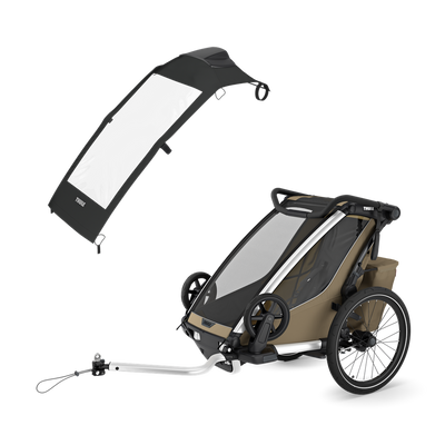 Thule Chariot Cross 2 single faded khaki with Thule Chariot air purifier cover single