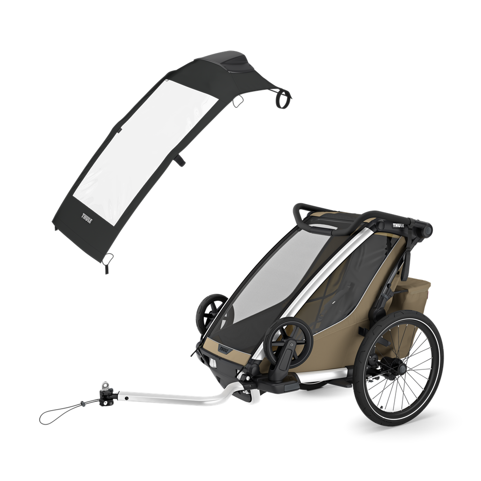 Thule Chariot Cross 2 single faded khaki with Thule Chariot air purifier cover single