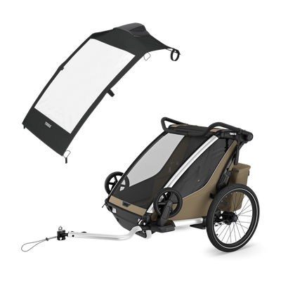Thule Chariot Cross 2 double with Thule Chariot air purifier cover double – Faded Khaki
