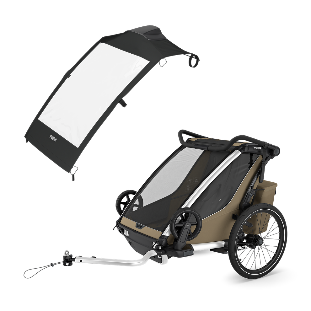Thule Chariot Cross 2 double with Thule Chariot air purifier cover double – Faded Khaki