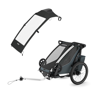 Thule Chariot Cross 2 single with Thule Chariot air purifier cover single