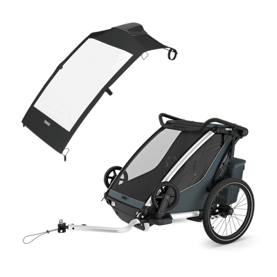 Thule Chariot Cross 2 double with Thule Chariot air purifier cover double – Dark Slate