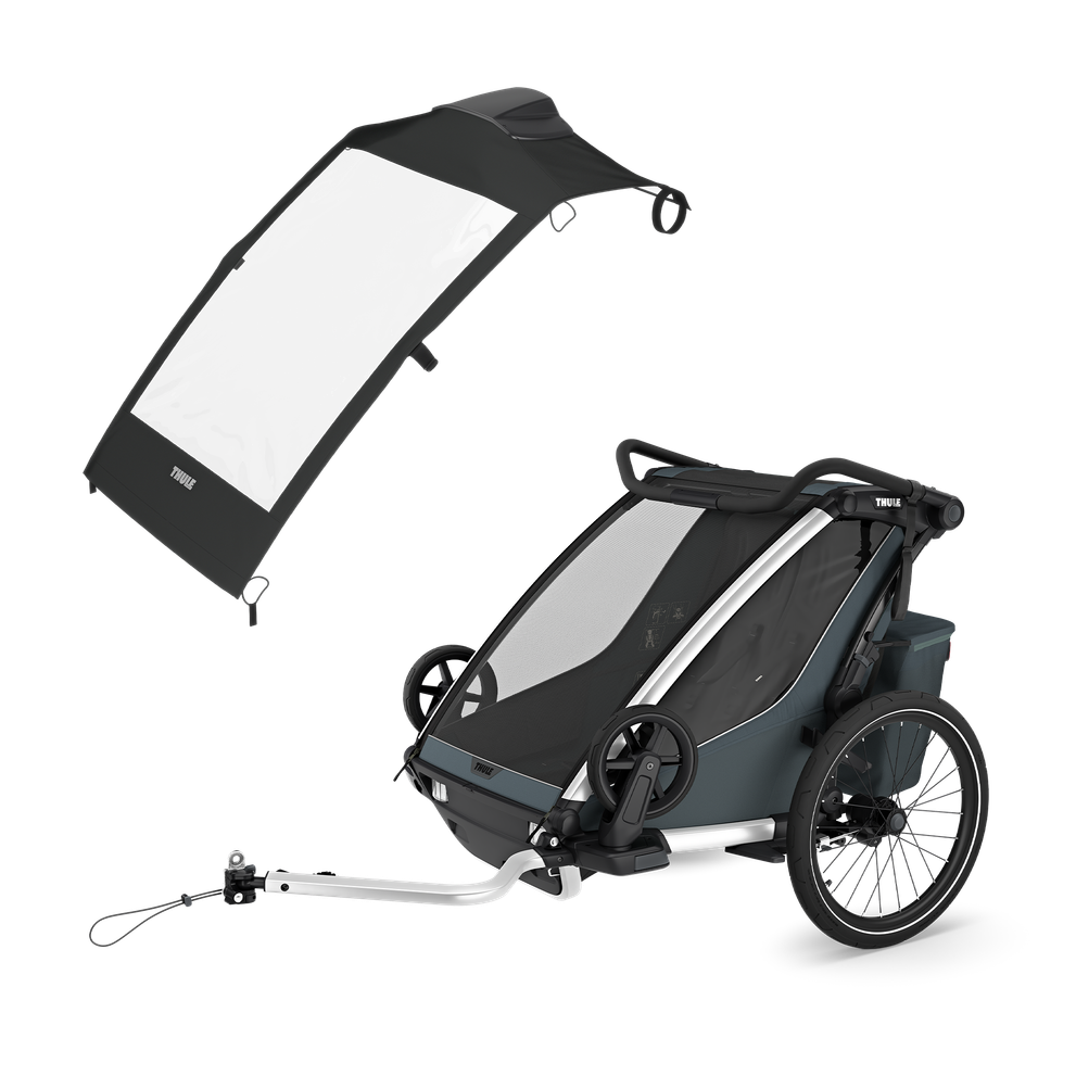 Thule Chariot Cross 2 double with Thule Chariot air purifier cover double – Dark Slate