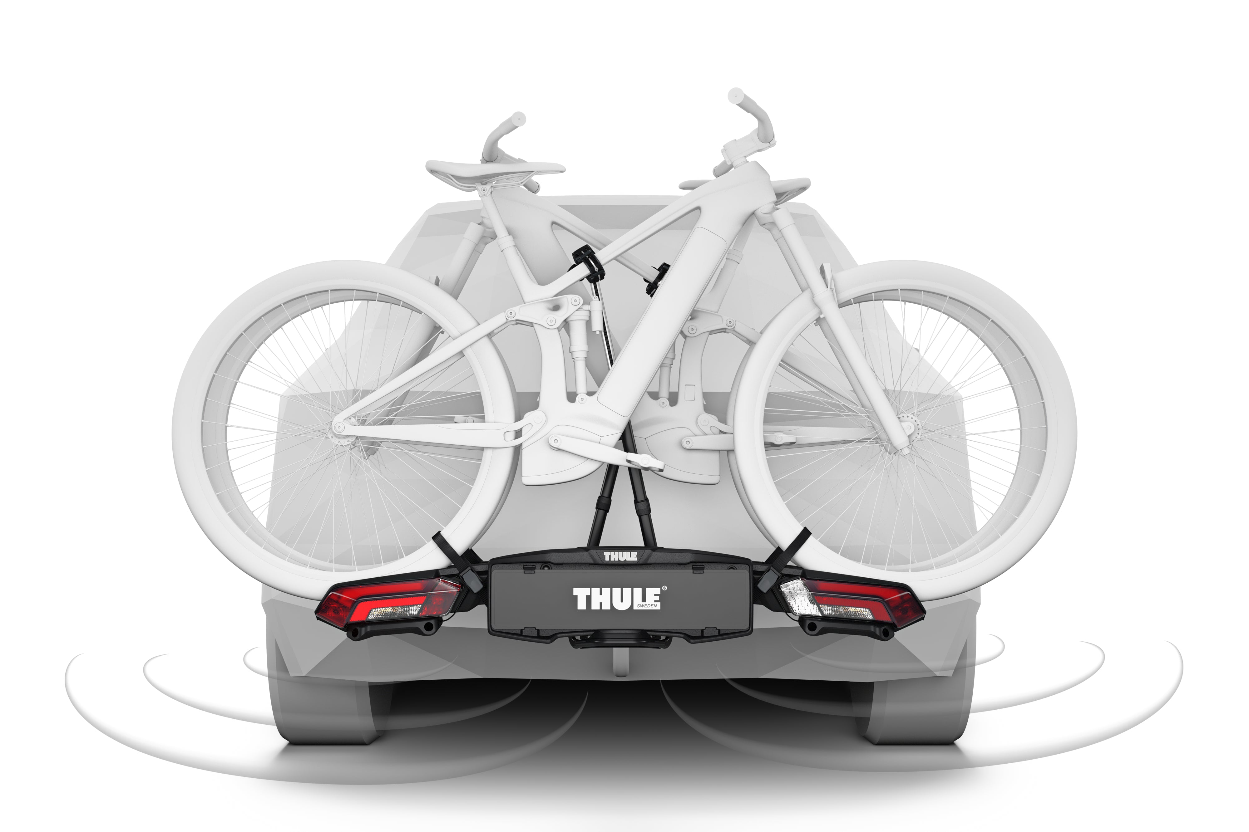 Thule Epos 3 ParkSecure – Faltbarer Anhängerkupplungs-Fahrradträger für 3 Bikes mit integrierten Parksensoren