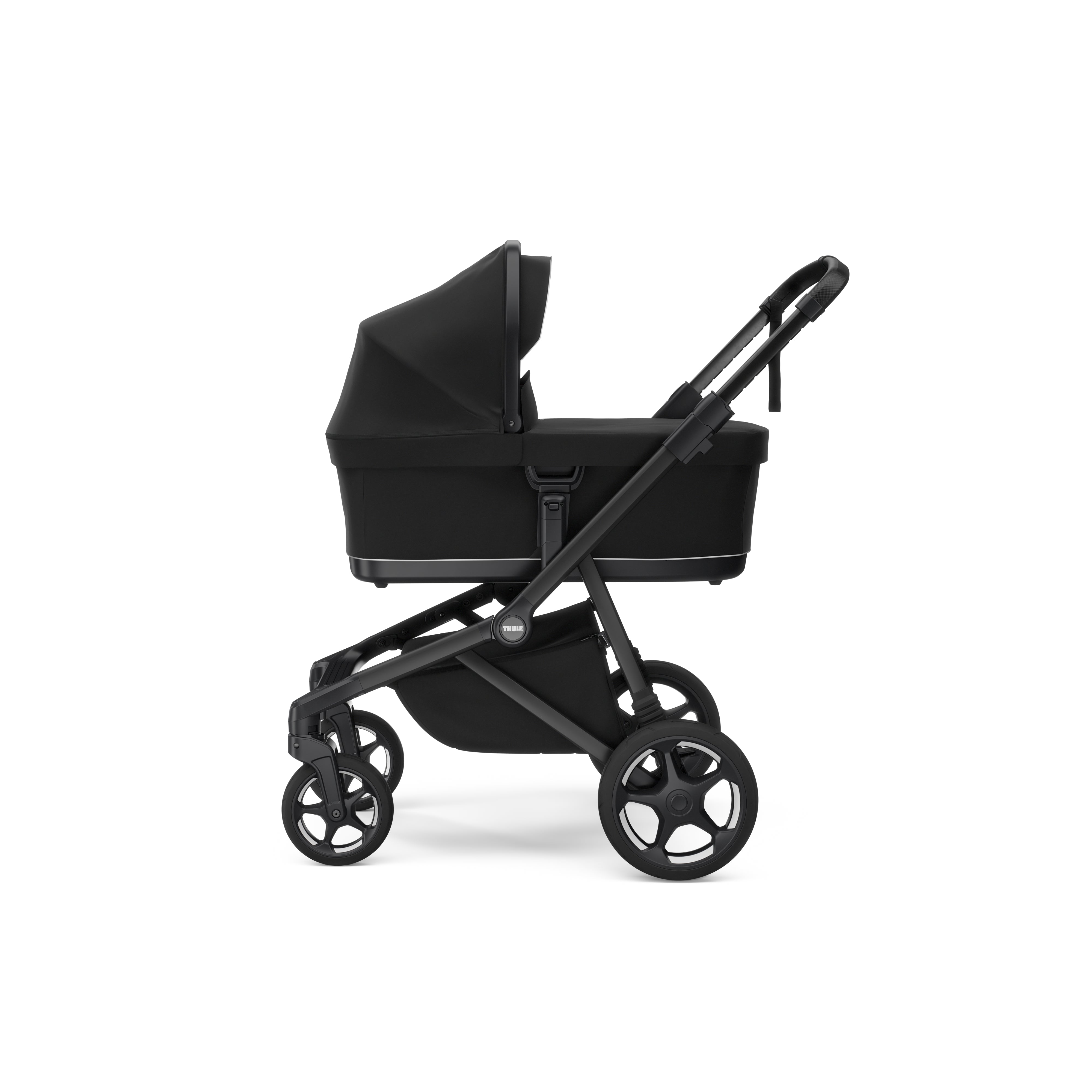 Thule Sleek 2 Kombikinderwagen Bundle – Tiefschwarz – Inkl. Babywanne