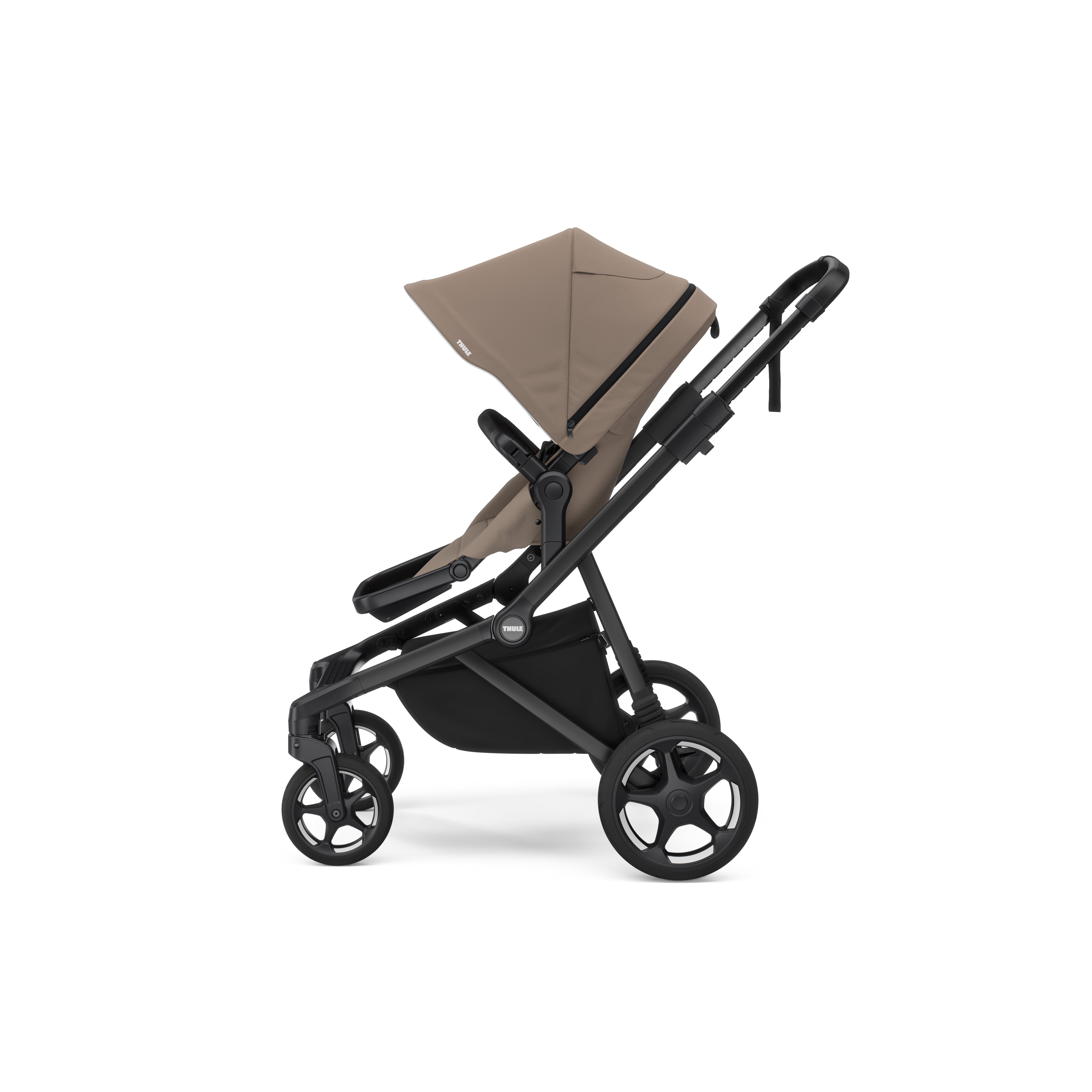 Thule Sleek 2 Wandelbarer Kinderwagen – Getöntes Taupe auf schwarz