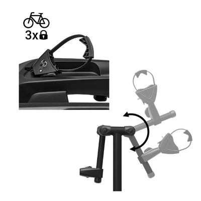 compact 2e+1 FIX4BIKE Fahrradheckträger für 2 Fahrräder inkl. Tragetasche mit FIX4BIKE-Verschluss
