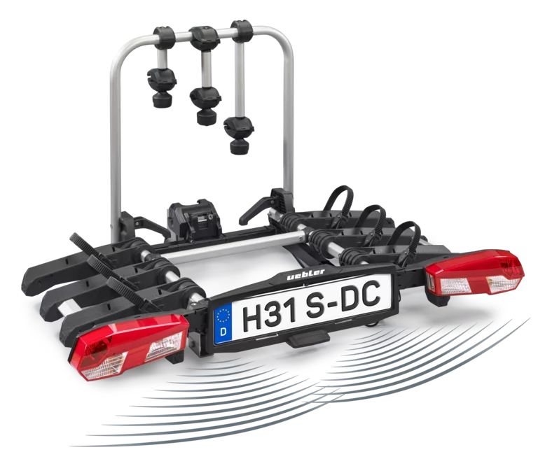 UEBLER H31 S DC Fahrradträger 3 Räder 90 Grad faltbar Rückfahrkontrolle