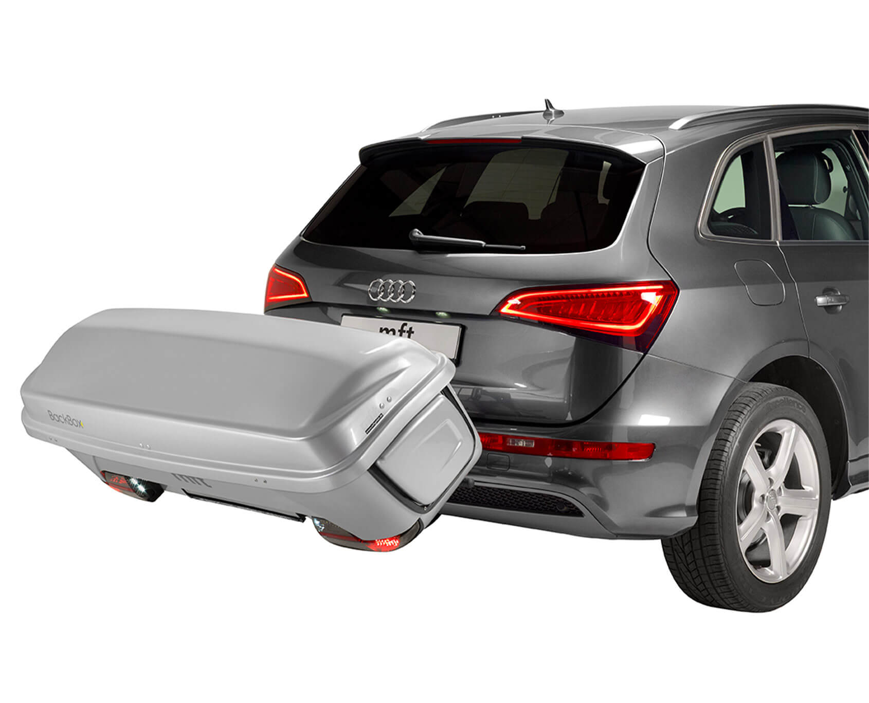 BackBox silber BackBox inkl. Einsatz klein (Breite = 154 cm) und 2 Zurrbändern zur Ladungssicherung