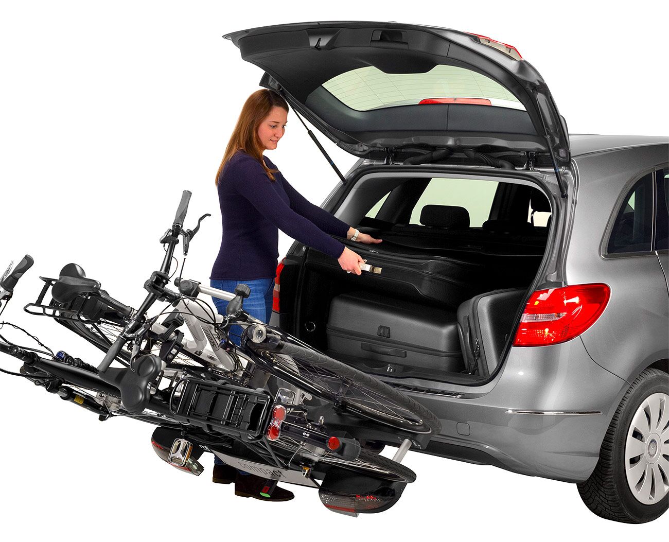 compact 2e+1 FIX4BIKE Fahrradheckträger für 2 Fahrräder inkl. Tragetasche mit FIX4BIKE-Verschluss