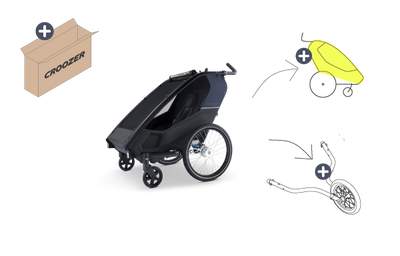 Croozer Yuuna 2 Modularer Fahrradanhänger – Kid, Dog & Cargo – Moonlight Black