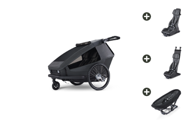 Croozer Yuuna 2 Modularer Fahrradanhänger – Kid, Dog & Cargo – Moonlight Black
