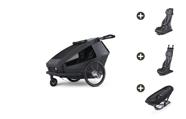 Croozer Yuuna 2 Modularer Fahrradanhänger – Kid, Dog & Cargo – Moonlight Black